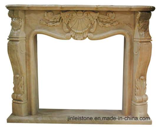 Animals Sculpture Travertine Stone Fire Surround, Fireplace