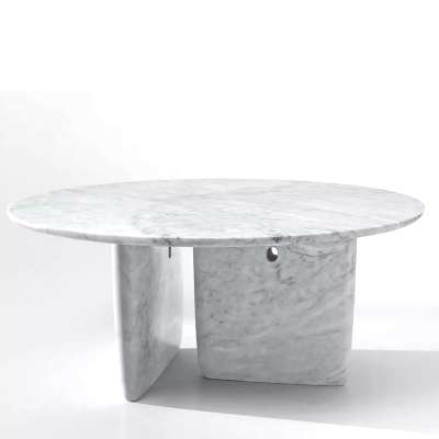 Round shape marble top dining table table for sale