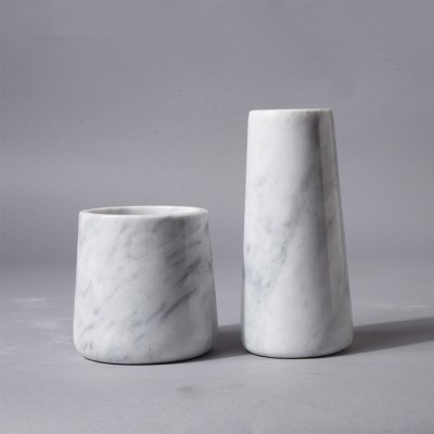 Home decorative custom size white marble flower vase for sale