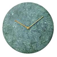 Custom Made Green Marble Stone Wall Clock For Home Decoration